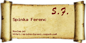 Spinka Ferenc névjegykártya