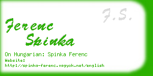 ferenc spinka business card